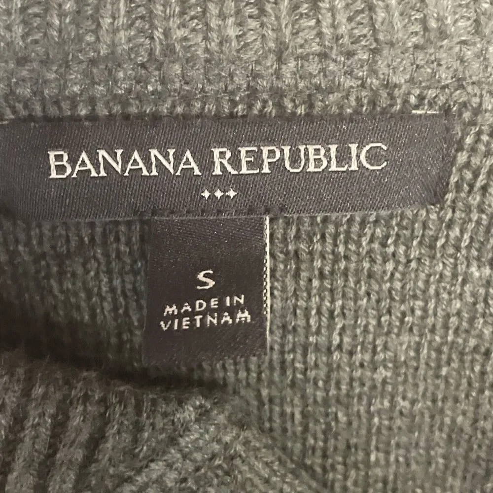 Banana Republic Cardigan Sweater‎ Mens S/ P Gray Cotton 6-Button Long Sleeve